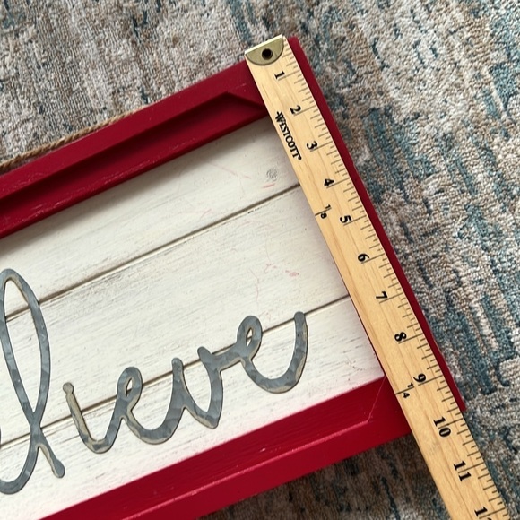 Believe Farm House Distressed Wood Sign New With Tags - Picture 8 of 9